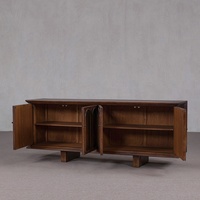 Console traditionnelle en bois sculpté à quatre portes, grande capacité, meuble buffet d'appoint pour entrée, couloir, salon