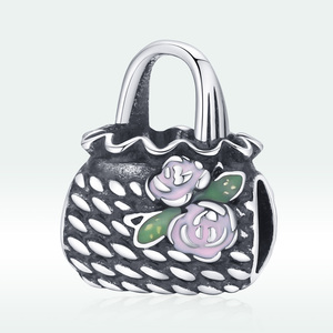 Sac à main rétro en argent 925 perlée, breloque chaîne, tissé, accessoires de bricolage, SCC1902, nouvelle collection - Product Image 6