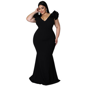 knee length dresses for ladies 2026 Sparkly and Shine Plus Size High-Low A-Line Front Slit Evening Dress
