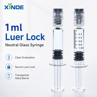 Seringue préremplie en verre de haute qualité XINDE 1 ml, embout Luer Lock, verre neutre, désinfectant EOS, classe I