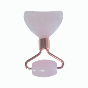 Masajeador facial con rodillo en forma de cola de pez de cuarzo rosa, herramienta para adelgazar el rostro, masajeador de ojos - Product Image 2