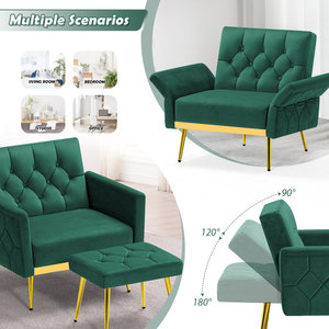 Canapé-lit <span class=keywords><strong>convertible</strong></span> moderne en velours Best Candy, pliable avec pieds dorés, rose pastel et <span class=keywords><strong>bleu</strong></span> - Product Image 4