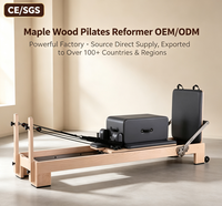 MJD W15A Ensemble de lit de Pilates en bois d'érable, machine de réforme pour le gainage, équipement de yoga et Pilates pour la maison, garantie 1 an