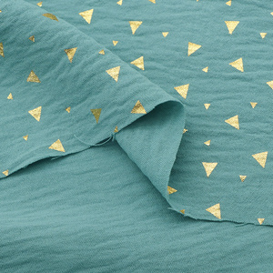 Tissu de dorure tissé 100% polyester avec <span class=keywords><strong>tampon</strong></span> en feuille d'or <span class=keywords><strong>pour</strong></span> vêtements, nouveau design à la mode, 160gsm - Product Image 4
