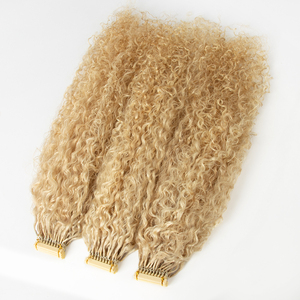 Grande Promotion Extensions de Cheveux Bouclées Double Drawn 6D Deuxième Génération Machine, Extensions 6D Cheveux Humains Européens - Product Image 3