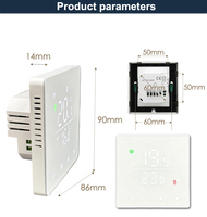 Termostato Inteligente WiFi RKHK Tuya Blanco, Controlador Digital de Temperatura para Calefacción por Suelo Radiante, Control por Voz con Alexa y Google