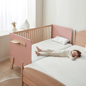 <span class=keywords><strong>Lit</strong></span> d'appoint pour bébé <span class=keywords><strong>avec</strong></span> plateau <span class=keywords><strong>de</strong></span> rangement, lits bébé modernes en bois pour tout-petits, hauteur réglable - Product Image 4