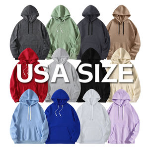 Vente en gros de sweats à capuche surdimensionnés en polyester épais, style streetwear automnal, personnalisables, vierges, teints en uni - Product Image 2