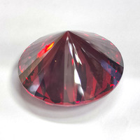 Grande taille 35 mm, pierre de zircone cubique rouge ronde, grande taille, 16 cœurs 16 flèches, pierres précieuses en vrac