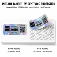 Étiquettes de sécurité holographiques personnalisées en rouleau, anti-effraction, avec code QR, autocollant laser 3D, étanche, anti-contrefaçon