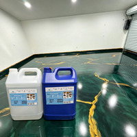 Kit de résine époxy métallique haute brillance pour revêtement de sol en béton mica, système de résine AB, prix de gros usine