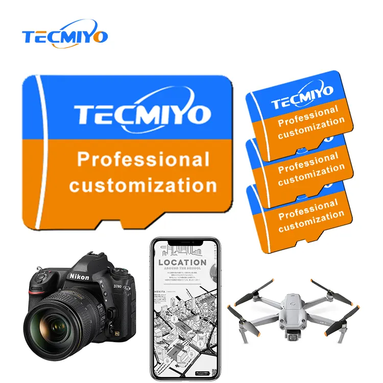 Tecmiyo Factory 4gb 8 gb 16gb 32gb 64gb 128 gb Carte mémoire voiture Dvr 128 Gb 256gb 512gb Tf Sd Card téléphone caméra carte mémoire