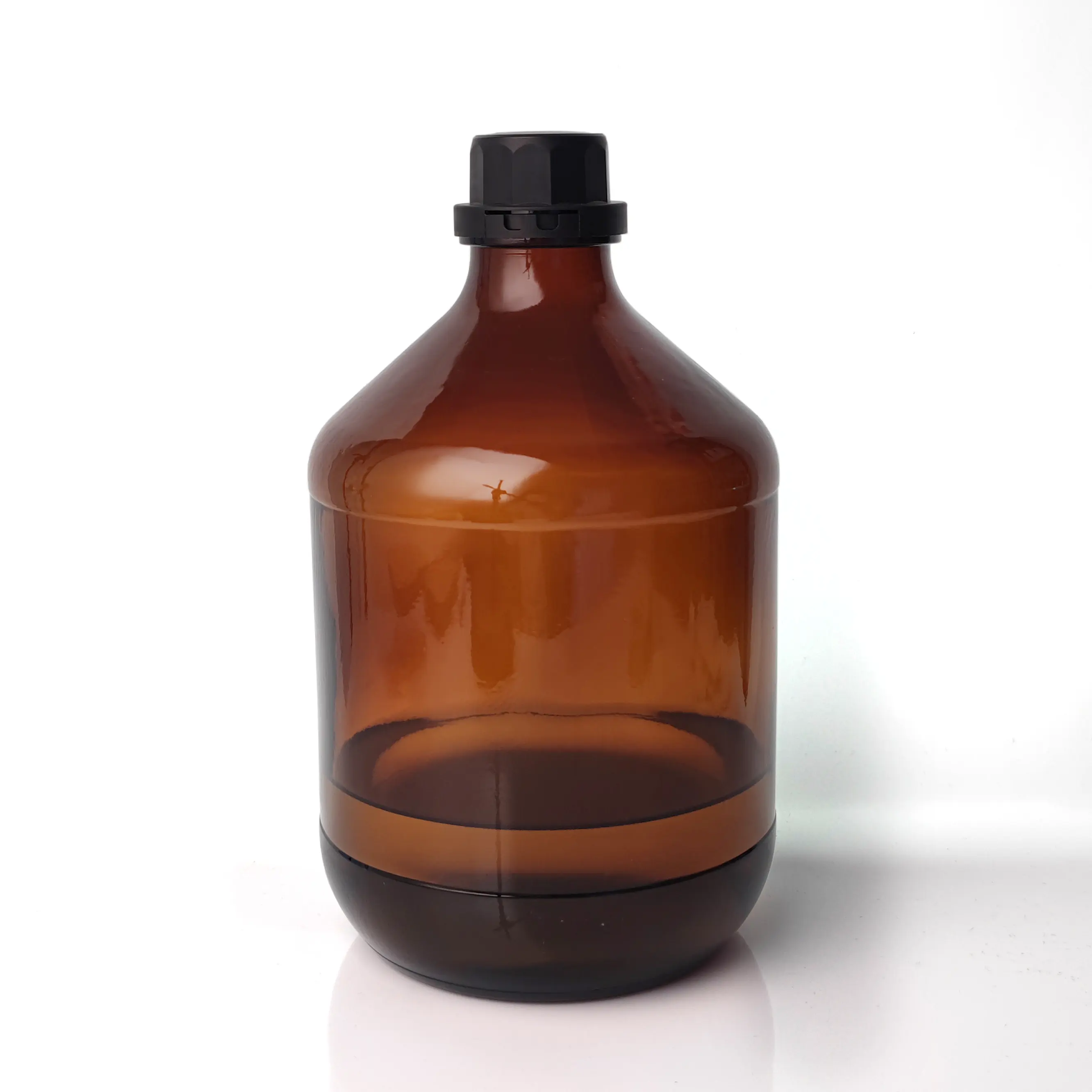 Garrafa de vidro de ambarino marrom para reagente químico farmacêutico de 2,5L por atacado garrafa tipo curta de 2,5L