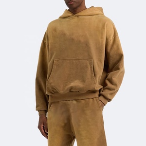 Felpa con Cappuccio da <span class=keywords><strong>Uomo</strong></span> in Cotone 100% di Alta Qualità, 420gsm, French Terry, Lavaggio Acido, Personalizzabile, Stile Distressed - Product Image 1