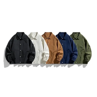 Logo personnalisé Veste d'entraîneur pour hommes Coupe-vent classique Coupe décontractée Boutons-pression Manteau vierge Col à revers Vestes d'entraîneur simples Coupe-vent