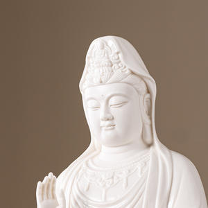 Dehua porcelana blanca hogar santuario ornamento Putuo montaña Nanhai Guanyin estatua Bodhisattva estatua de <span class=keywords><strong>Buda</strong></span> para adoración - Product Image 3