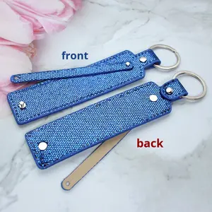 Llavero Creativo con Lentejuelas DIY, Etiqueta Personalizada para Llavero de Cuero, Colgante de Aleación, Impresión Tipográfica, Decoraciones Suaves para Teléfono Móvil - Product Image 3