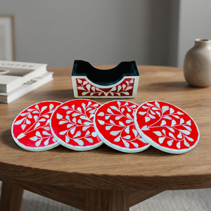 Latest 2024 Bone Inlay Eco-Friendly Tea <b>Coaster</b> Indian Handicraft Home Use Handmade Luxury Design <b>Coasters</b> Wood <b>Drinks</b> Resin - Product Image 1
