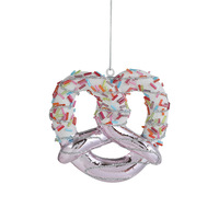 Décorations suspendues en PVC pour Noël et fêtes, en forme de canne à sucre, menthe poivrée, beignets et cupcakes, avec paillettes 3D écologiques et cordes dorées, vente en gros