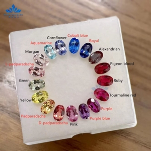 Il laboratorio ovale ha creato una pietra preziosa sfusa rosa/giallo/viola/blu scuro idrotermale di zaffiro sintetico rubino - Product Image 2