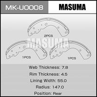 Plaquettes de frein à tambour automobiles MASUMA MK-U0008 en gros, haute friction, pièces de frein durables pour FORD