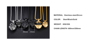 Moda Punk corazón joyería hombres Acero inoxidable anatómico órgano corazón medallón colgante collar para hombres - Product Image 6
