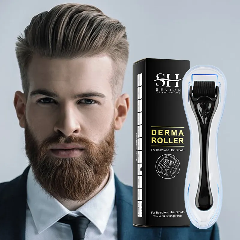 Rolo derma para crescimento de barba, venda quente, microagulhas, rolo derma para estímulo de cabelo, barba