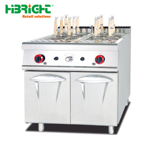 Cuisinière à nouilles à gaz commerciale en acier inoxydable haute capacité Machine à pâtes multi-paniers avec base d'armoire électrique 6000W 220-240V - Product Image 5