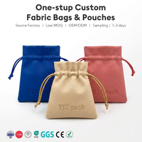 Pochette à cordon en cuir PU grainé, sac de rangement de luxe pour bijoux, sac d'emballage cadeau avec logo en relief pour boucles d'oreilles, bagues, bracelets