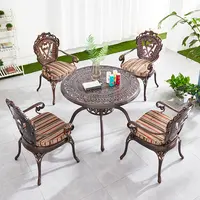 Açık 2 4 6 koltuk masa seti veranda bahçe mobilyaları balkon veranda seti dökme alüminyum masa ve sandalyeler bahçe mobilya seti