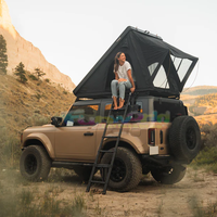 Tente de toit Offre Spéciale coque robuste Triangle 2 4 personnes Dachzelt tente de toit de voiture panneau solaire 4x4 tente de toit en aluminium coque dure
