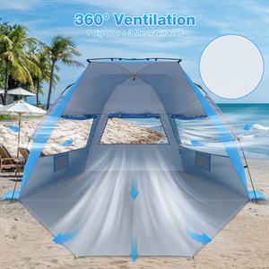 Presa di fabbrica all'ingrosso 4 persone automatico facile configurazione tre grandi finestre a maglia tenda <span class=keywords><strong>da</strong></span> spiaggia istantanea Pop-up tenda <span class=keywords><strong>da</strong></span> <span class=keywords><strong>campeggio</strong></span> all'aperto - Product Image 4