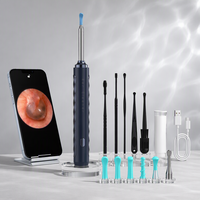 Caméra auriculaire WiFi 1080P étanche IP67, outil de nettoyage d'oreilles visuel sans fil nouvellement amélioré, kit de soins auriculaires 8 pièces pour l'élimination du cérumen