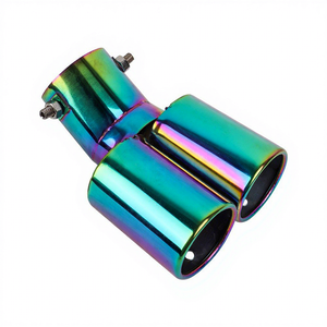 UNIVERSAL JDM 2.5 Inch Aluminium Alloy &amp; Stainless Steel Mirror Polished Burnt Blue 63mm High Quality Exhaust System <strong>Muffler</strong> - Product Image 5