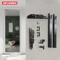 Miroir d'intérieur design moderne en verre dissimulé sur rail système de porte coulissante rail fantôme salle de bain cadre en aluminium chambre magique