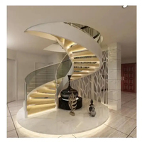 Escalier en spirale d'intérieur en spirale fantaisie Kits de mains courantes de garde-corps d'escalier en verre/escaliers en spirale extérieurs