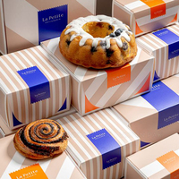 Boîtes à pâtisserie personnalisées VISION, séparateurs, boîtes en papier pliables, boîtes à croissants imprimées en couleur, boîtes à emporter pour pâtisseries