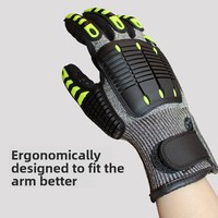 Gants anti-choc, anti-écrasement, résistance aux impacts niveau 3, résistance aux coupures, résistance à l'usure, antidérapants, texture givrée, avec manchette tricotée