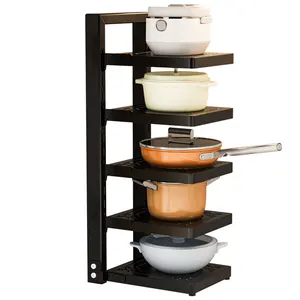 Pottenrek Organizer Voor 4-laags Keuken Sorteren En Opslag Verstelbare Pot Cover Beugel En Pot Rack