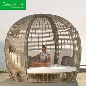 Lit de repos d'extérieur en rotin et aluminium pour villa, jardin, patio, hôtel, piscine, <span class=keywords><strong>plage</strong></span> – Mobilier de jardin, canapé-lit inclinable - Product Image 2