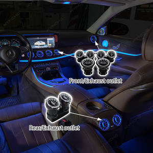 Cho Benz E Class W213 W205 New Turbo không khí Cửa hàng xe môi trường xung quanh ánh sáng Kit 64 màu LED Vent <span class=keywords><strong>RGB</strong></span> nâng cấp ô tô môi trường xung quanh chiếu sáng - Product Image 2
