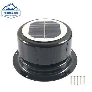 Solar <b>Fan</b> 2.4V Black Mushroom <b>Head</b> Boat Ventilation <b>Fan</b> For RV Outdoor Use - Product Image 4