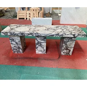Custom Design Calacatta Viola Marble Table For House Decoration Luxury Marble Entrance Table Marble Console Table