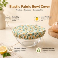 Couvre-bol réutilisable en coton pur avec motif fraise, pliable et isolant, en cire d'abeille de qualité alimentaire, anti-poussière, avec couvercle pour bols et pain