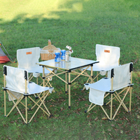 Grande table de pique-nique pliante extérieure en aluminium, fournitures de barbecue multifonctions portables pour le camping et l'école pour les extérieurs