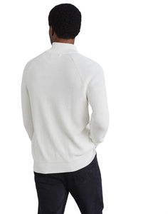 Maglione in <span class=keywords><strong>cotone</strong></span> con Zip stile maturo con Cardigan da uomo a maniche lunghe personalizzato bianco puro per la stagione primaverile - Product Image 2