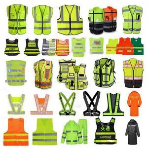 Keamanan Reflektif Luar Ruangan Hi Vis Bahan Keselamatan Pet Pelindung Refleksi Reflektif Keselamatan Rompi Pakaian Jaket Hujan