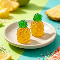 Groothandel op maat gemaakte 3D ananasvormige zoete fruitgelei snoepjes kindersnacks Halal gummy snoep