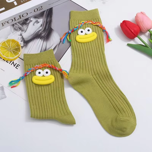 2025 nuovi eccentrici calzini divertenti brutti carini intrecciati a metà polpaccio che trascorrono i calzini di cotone delle ragazze del sudore - Product Image 4