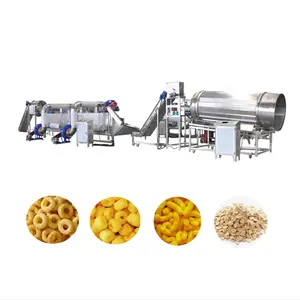 Máquina para hacer copos de maíz, nuevo diseño, secador de cereales para el desayuno, línea de producción